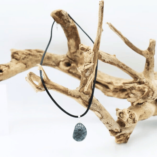 Pendentif Pierre Roulée Agate Mousse A