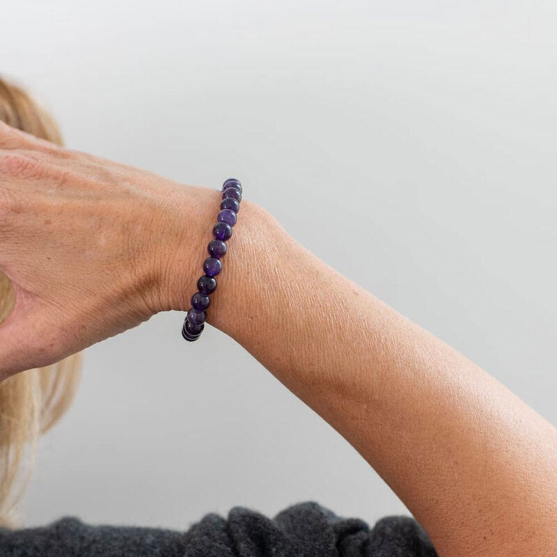 Bracelet perles Amethyste Brésil AA