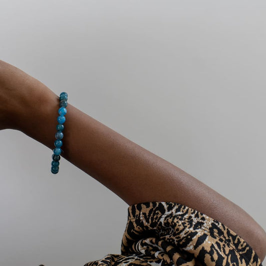 Bracelet perles Apatite Bleue 08 mm A+