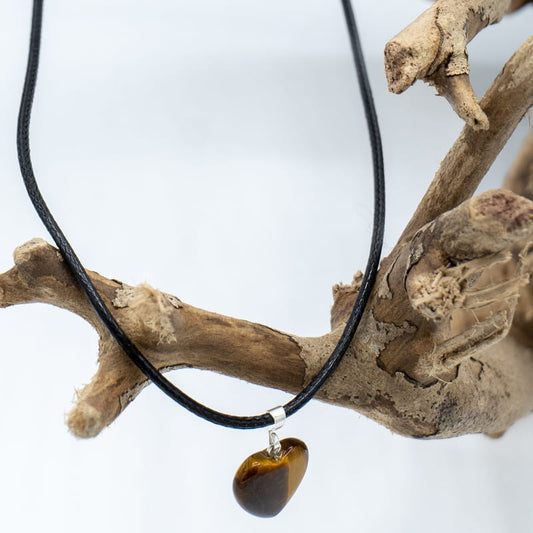 Pendentif Coeur Oeil du Tigre 20mm AB