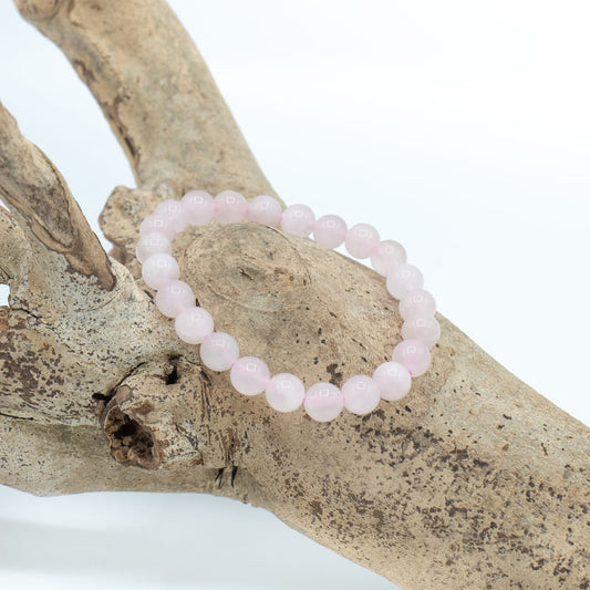 Bracelet Perles Quartz Rose 08 mm A