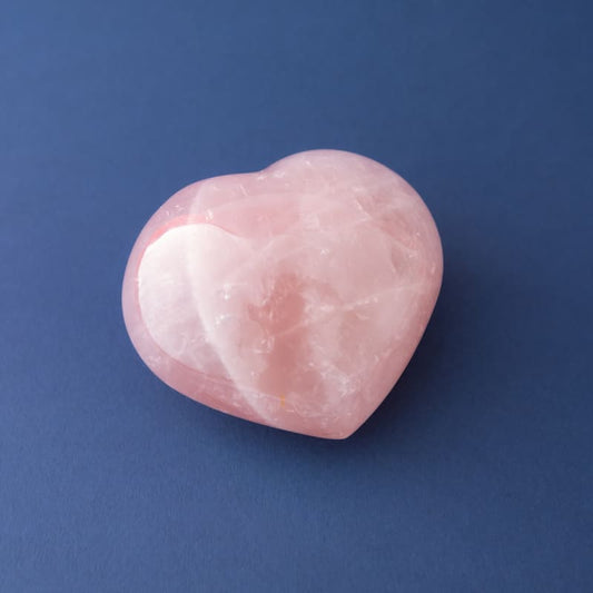 Galet Coeur Quartz Rose A+ 80 à 90 mm